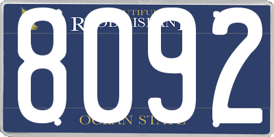 RI license plate 8092