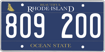 RI license plate 809200