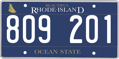 RI license plate 809201