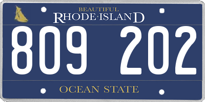 RI license plate 809202