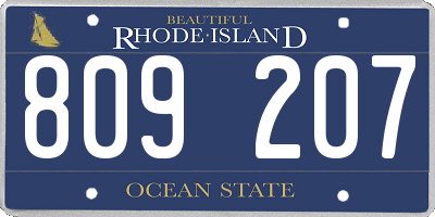 RI license plate 809207