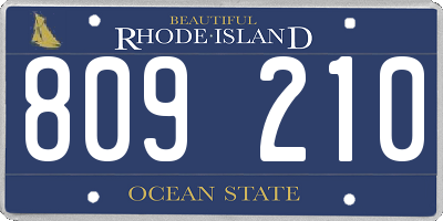 RI license plate 809210