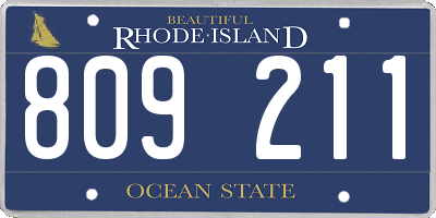 RI license plate 809211