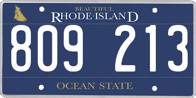 RI license plate 809213