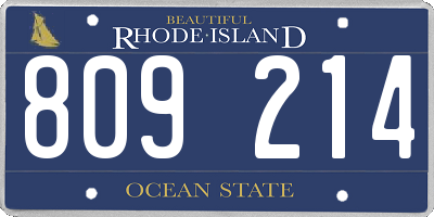 RI license plate 809214