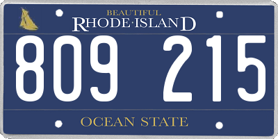RI license plate 809215