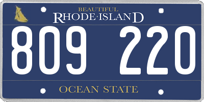 RI license plate 809220