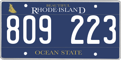 RI license plate 809223