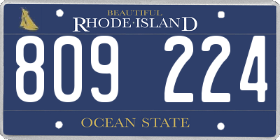 RI license plate 809224