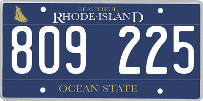 RI license plate 809225