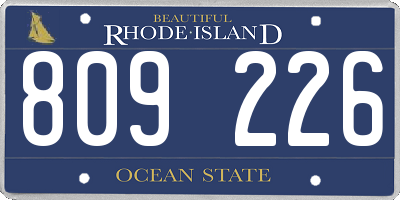 RI license plate 809226