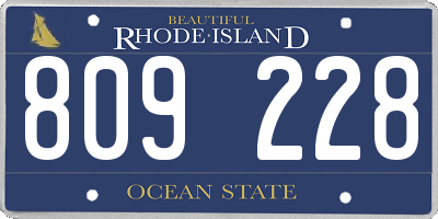RI license plate 809228