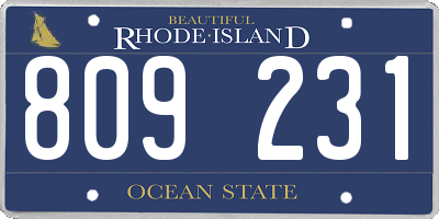 RI license plate 809231