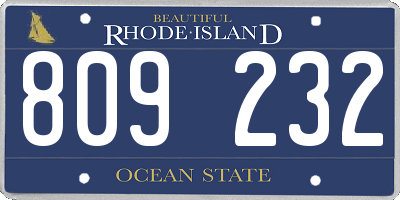 RI license plate 809232
