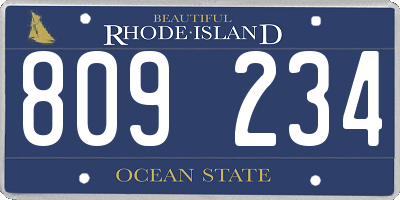 RI license plate 809234