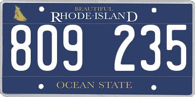 RI license plate 809235
