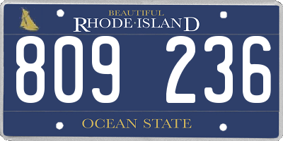 RI license plate 809236