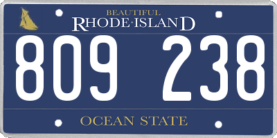 RI license plate 809238
