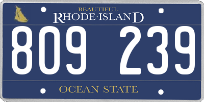 RI license plate 809239