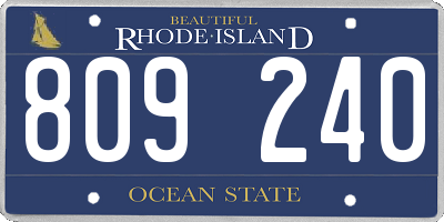 RI license plate 809240