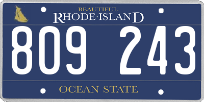 RI license plate 809243