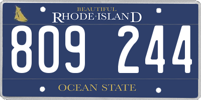 RI license plate 809244
