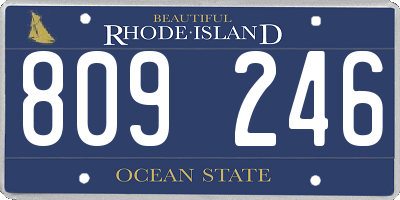 RI license plate 809246