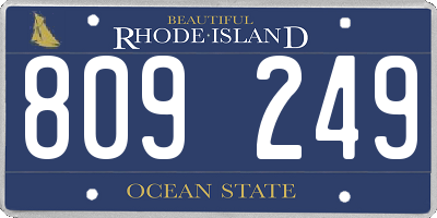 RI license plate 809249