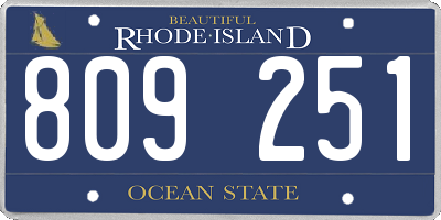RI license plate 809251
