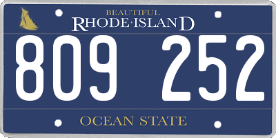 RI license plate 809252