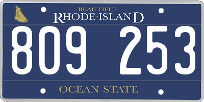 RI license plate 809253