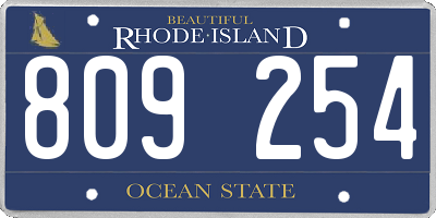 RI license plate 809254