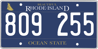 RI license plate 809255