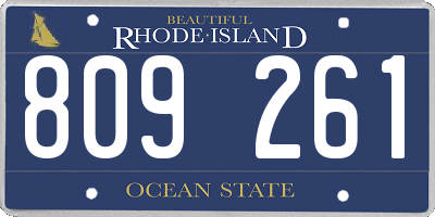 RI license plate 809261