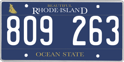 RI license plate 809263