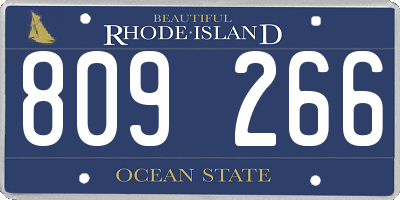 RI license plate 809266