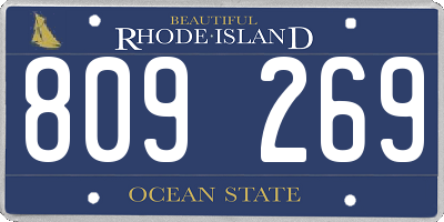 RI license plate 809269
