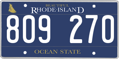 RI license plate 809270