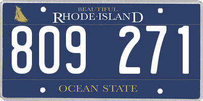 RI license plate 809271