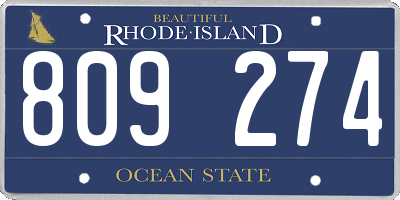 RI license plate 809274