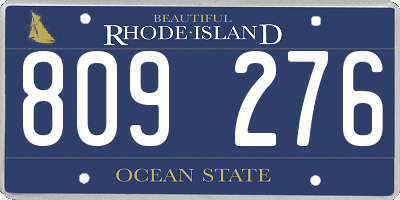 RI license plate 809276