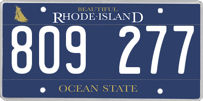 RI license plate 809277