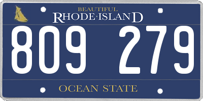 RI license plate 809279