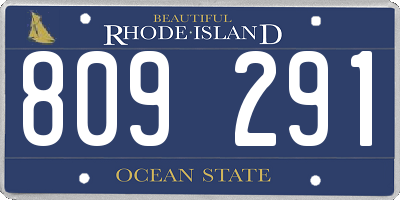 RI license plate 809291