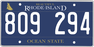 RI license plate 809294