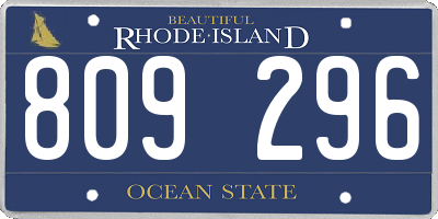 RI license plate 809296