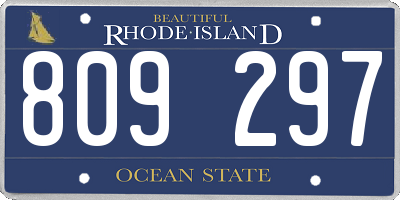 RI license plate 809297