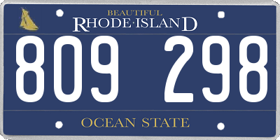 RI license plate 809298