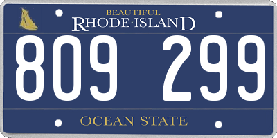 RI license plate 809299