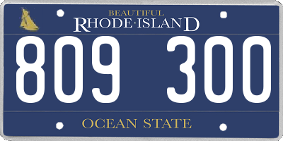 RI license plate 809300